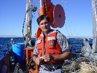 Scott Kendall on board the R/V Laurentian in Lake Huron
